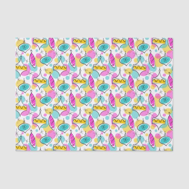 Papier Mousseline Baubles Arbre rétro Papier à tissu multiple (Recto)