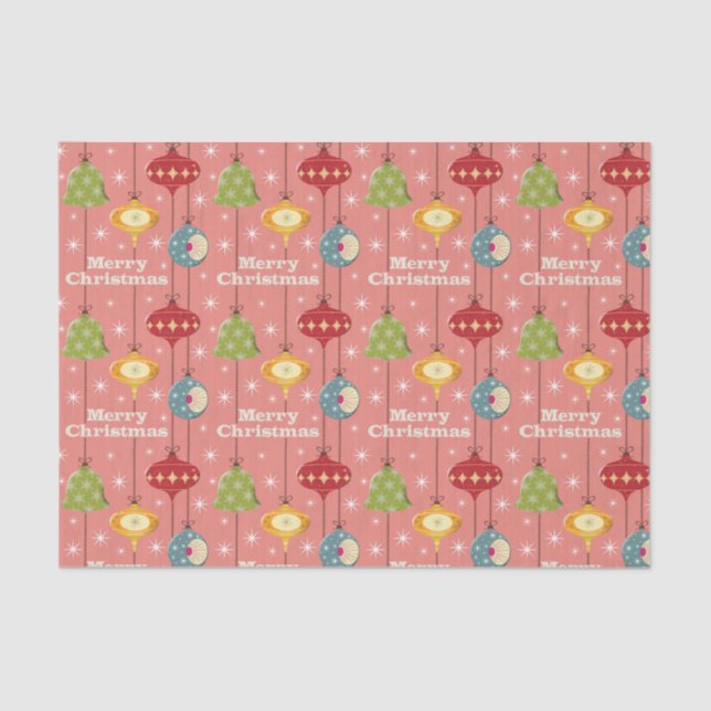 Papier Mousseline Baubles de Noël modernes du milieu du siècle (Recto)