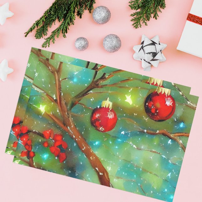 Papier Mousseline Baules De Noël Rouges Et Lumières (Créateur téléchargé)