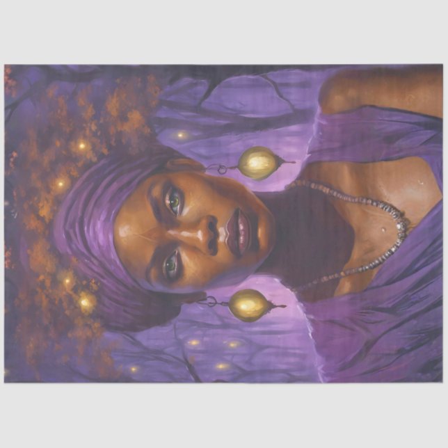 Papier Mousseline Bayou Forest Witch – Gothic Decoupage Voodoo (Recto)