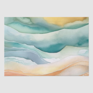 Papier Mousseline Beach Aqua Green Ocean Cream Sand Mariage