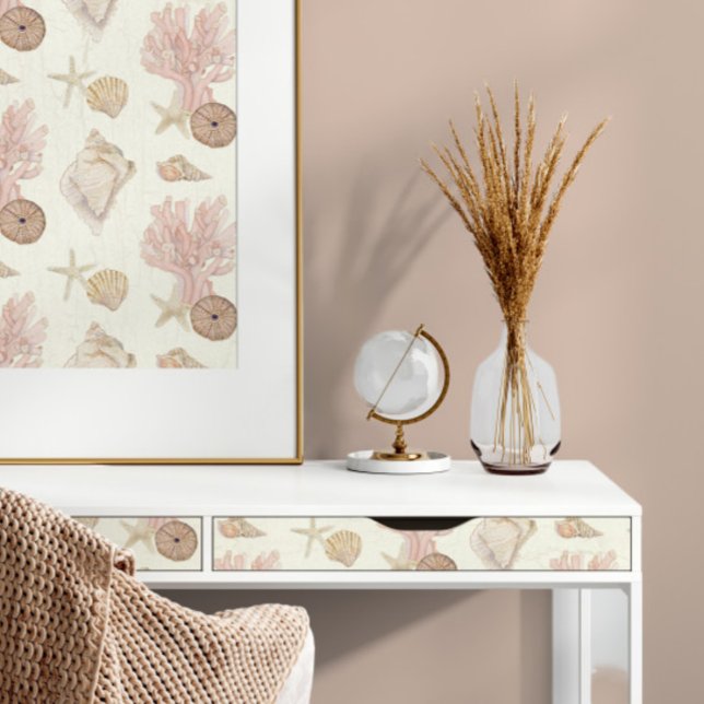 Papier Mousseline Beach Sea Life Coral Starfish Seashs Aquarelle (Créateur téléchargé)