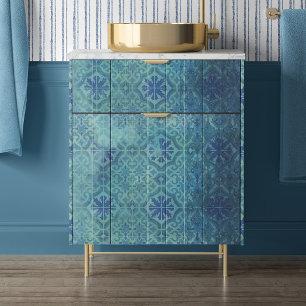 Papier Mousseline Beach Sea Shore Wood Navy Blue Tile Decoupage