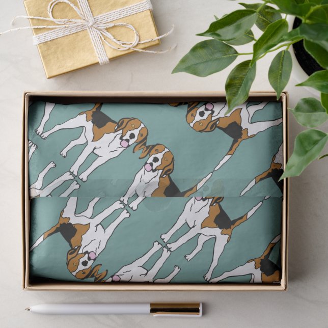 Papier Mousseline Beagle Bonne Chance  (Cadeau)