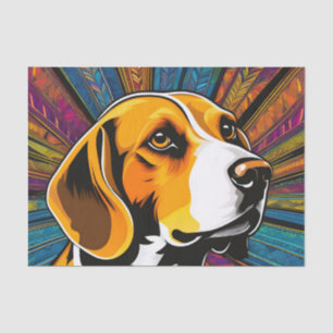 Papier Mousseline Beagle couleur motif
