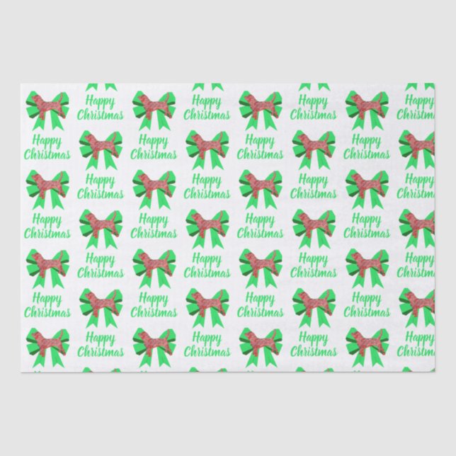 Papier Mousseline Beagle Hound Christmas Chien & Bow White Tissue (Recto)
