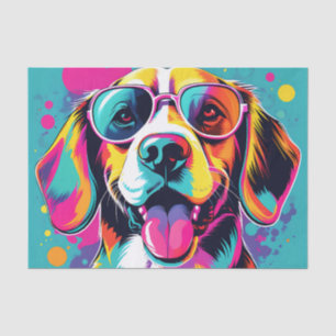 Papier Mousseline Beagle Portrait Pop Art