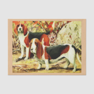 Papier Mousseline Beagle vintage et basset