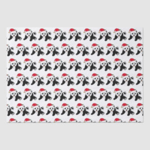 Papier Mousseline Bear Panda de Noël mignonne à Santa Hat