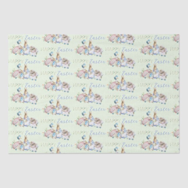 Papier Mousseline Beatrix Potter Peter le lapin Tissu de Pâques (Recto)