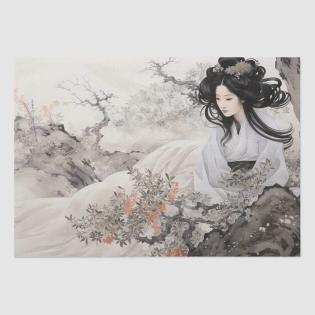Papier Mousseline Beau art d'Asie Vintage inspiré (Recto)
