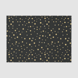 Papier Mousseline Beau Black and Gold Starry Sky Star Motif
