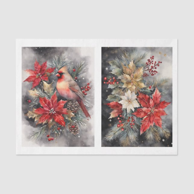 Papier Mousseline Beau cardinal 1 Découpage (Recto)