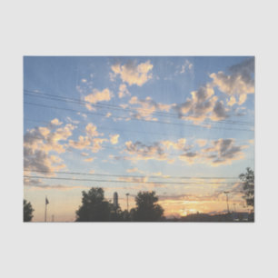 Papier Mousseline Beau coucher de soleil et nuages
