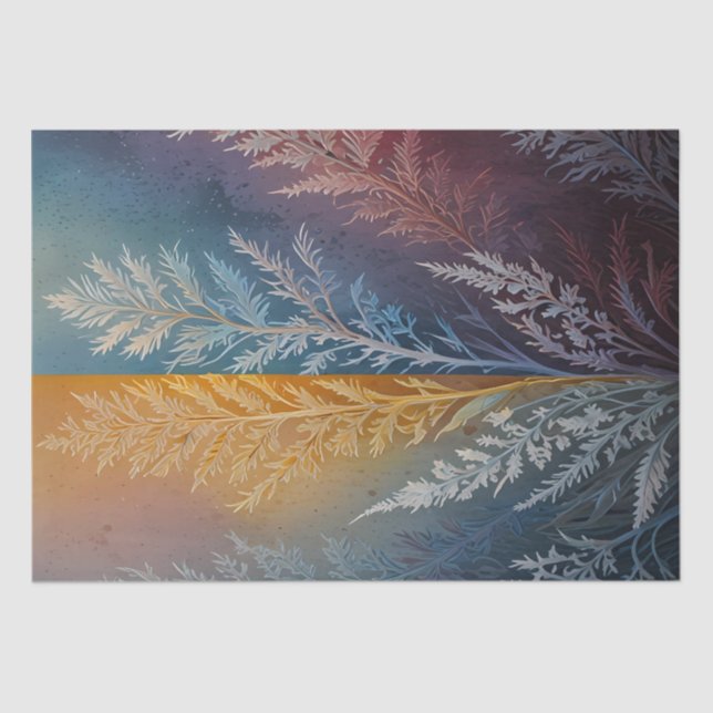 Papier Mousseline Beau cristal de glace multicolore plissé (Recto)