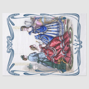 Papier Mousseline Beau decoupage victorien de dames de mode