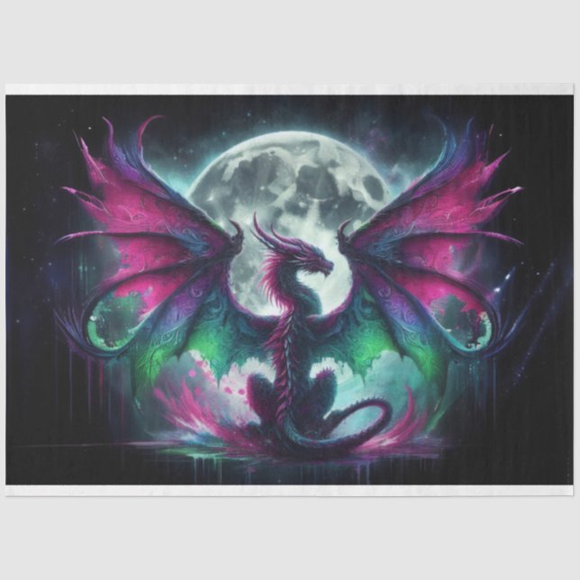 Papier Mousseline Beau Dragon (Recto)