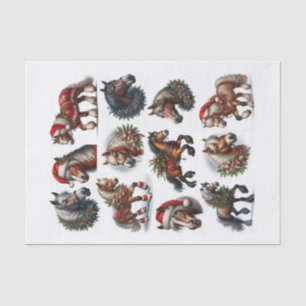 Papier Mousseline Beau ensemble de coupes de Noël Cheval Fussy Set 2