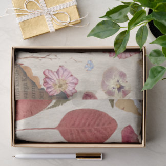 Papier Mousseline Beau Floral Pressé