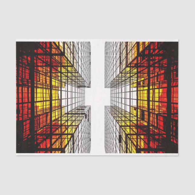 Papier Mousseline Beau gratte-ciel de la ville urbaine (Recto)