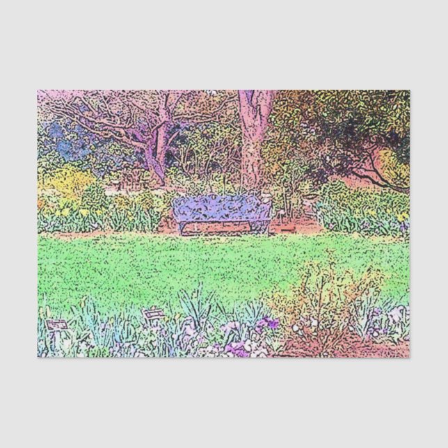 Papier Mousseline Beau jardin de printemps (Recto)