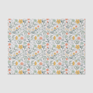 Papier Mousseline Beau motif botanique floral
