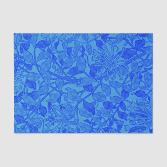 Papier Mousseline Beau motif de lindigo bleu (Recto)