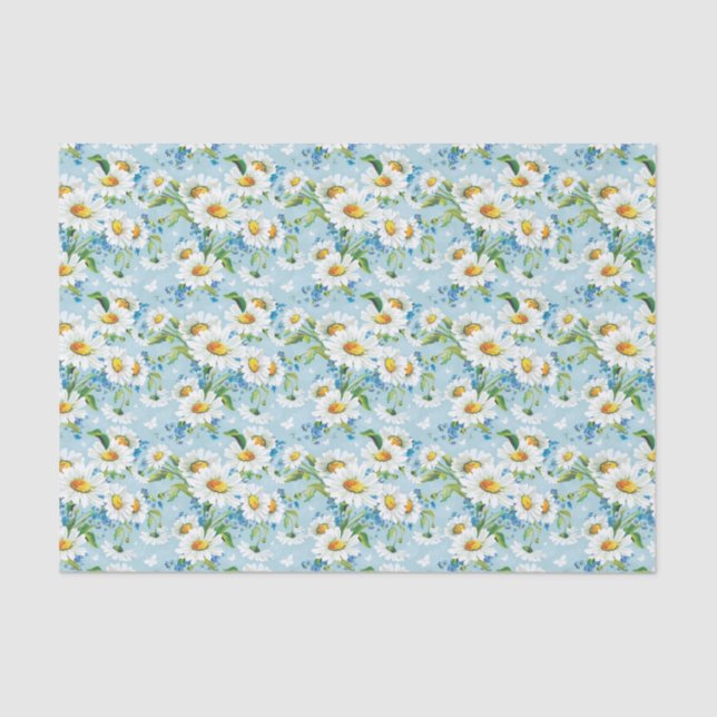 Papier Mousseline Beau motif floral lumineux élégant 2 (Recto)
