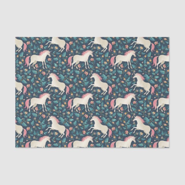 Papier Mousseline Beau motif magique de licorne (Recto)