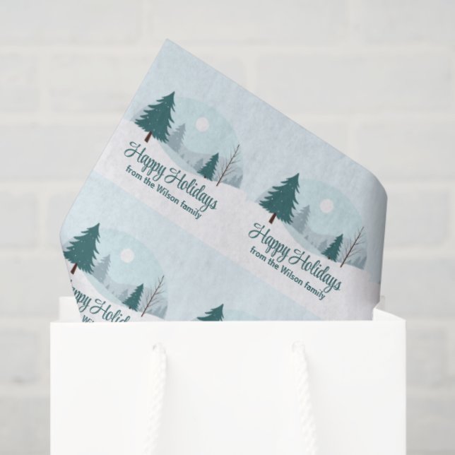 Papier Mousseline Beau Noël Arbres Fêtes d'hiver Fête (Sac cadeau)