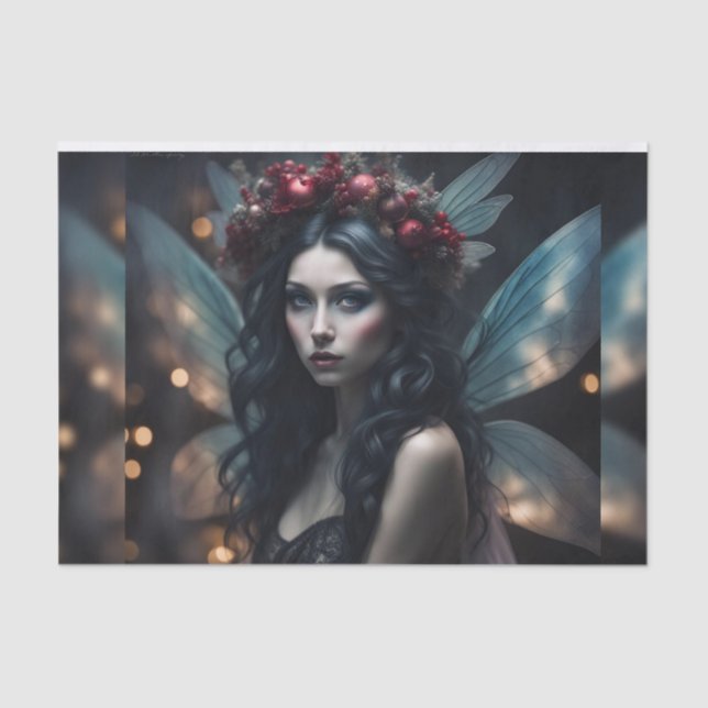 Papier Mousseline Beau papier de découpage fée de Noël rustique (Recto)