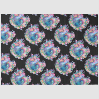 Papier Mousseline Beau poulet et fleurs