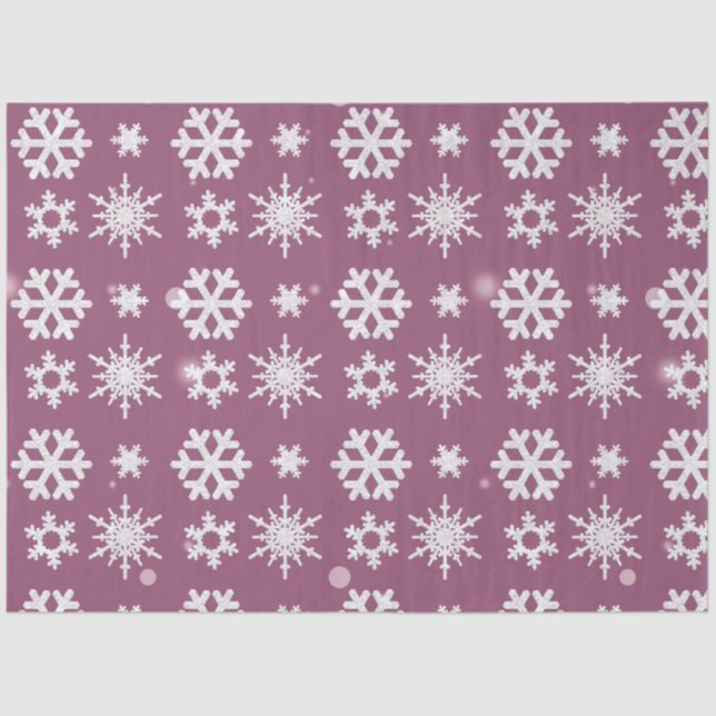 Papier Mousseline Beau Snowflakes blanc Violet Noël (Recto)