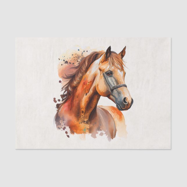Papier Mousseline Beau Sorrel Horse Portrait (Recto)