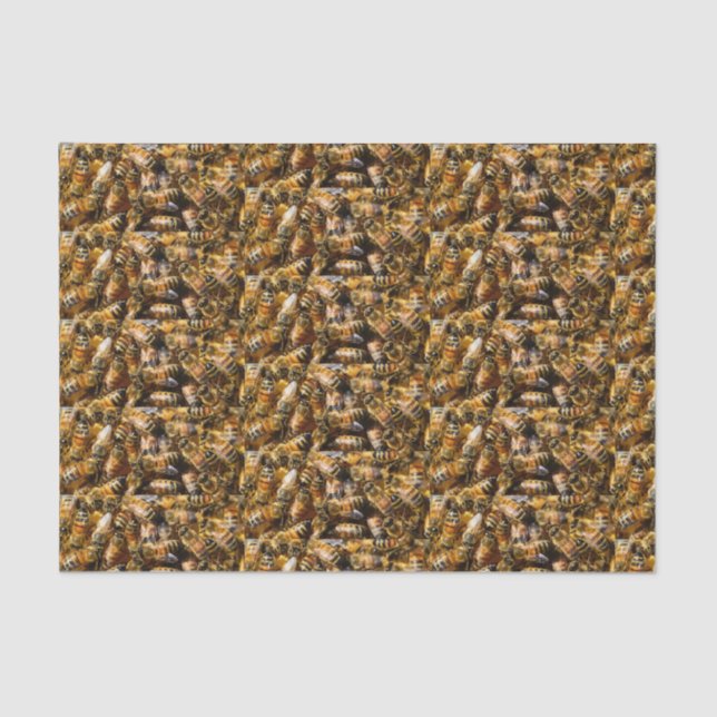 Papier Mousseline Beaucoup d'abeilles de miel (Recto)