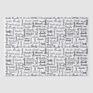 Papier Mousseline Beaucoup Merci Texte noir sur blanc
