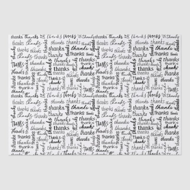 Papier Mousseline Beaucoup Merci Texte noir sur blanc (Recto)