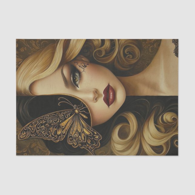 Papier Mousseline Beauté et papillons Blonde Edition13 (Recto)