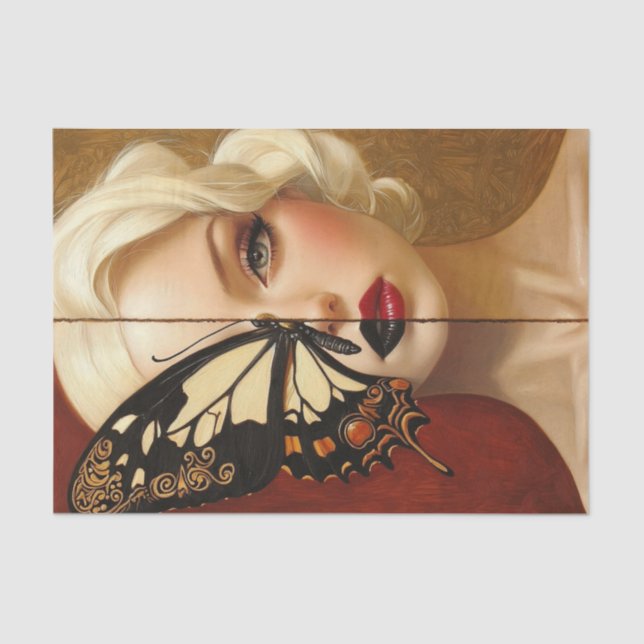 Papier Mousseline Beauté et papillons Blonde Edition22 (Recto)