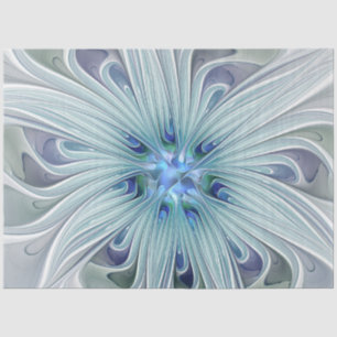 Papier Mousseline Beauté florale Abstraite moderne Blue Pastel Flowe