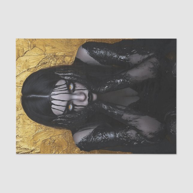 Papier Mousseline Beauté noire et or17 (Recto)