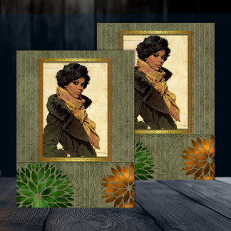 Papier Mousseline Beauté Rétro Américaine Noire Découpage 1