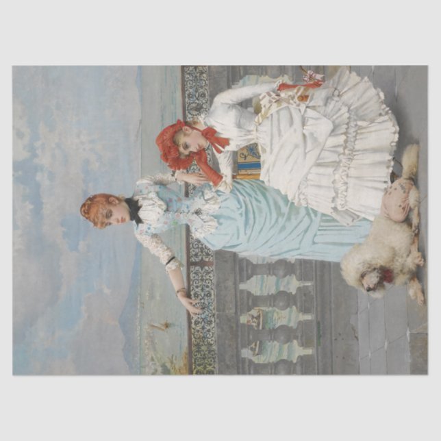 Papier Mousseline Beautés napolitaines (Élégantes jeunes femmes ital (Recto)