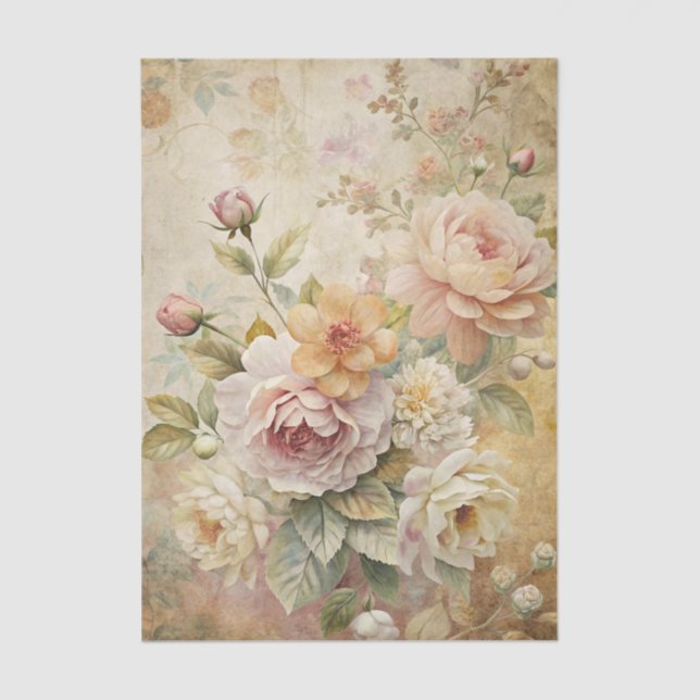 Papier Mousseline Beautiful Boquet of Pastel Flowers Background (Recto)
