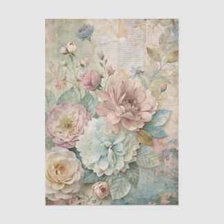 Papier Mousseline Beautiful Pale Peonies on Distressed Background