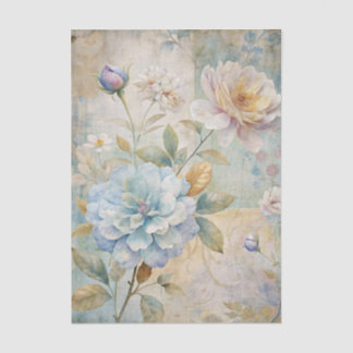 Papier Mousseline Beautiful Pastel Peonies on a Collage Background