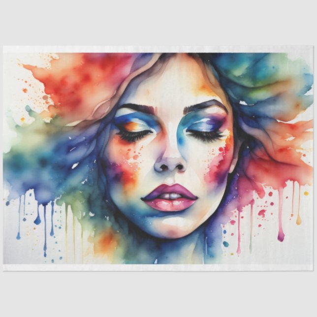 Papier Mousseline Beautiful peaceful Woman OFDT no1 Tissue paper (Recto)