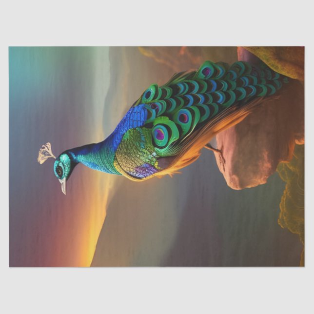 Papier Mousseline Beautiful Peacock accueille la journée (Recto)