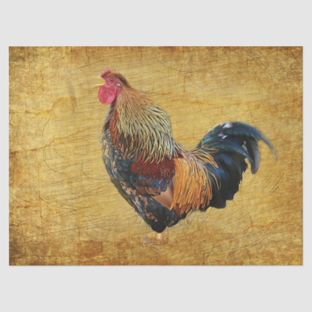 Papier Mousseline Beautiful rooster (Recto)