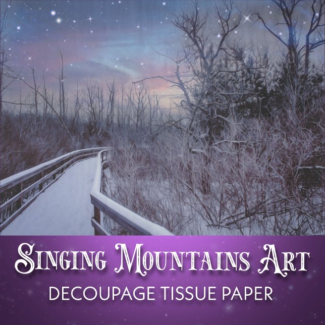 Papier Mousseline Beautiful Snowy Woods Rustic Winter Decoupage (Créateur téléchargé)
